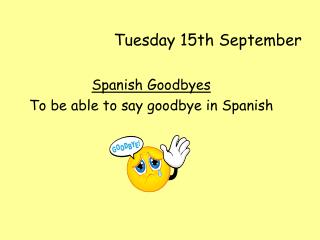 Tuesday 15th September