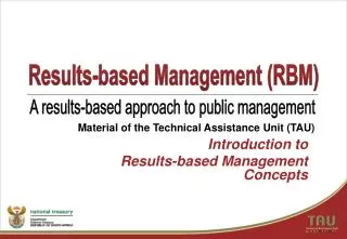 Introduction to Results-based Management Concepts
