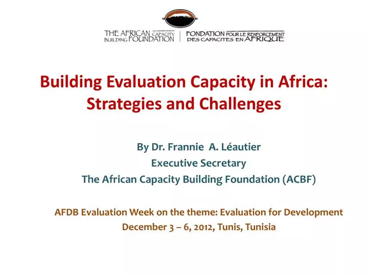 building evaluation capacity in africa strategies and challenges