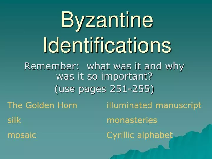 byzantine identifications