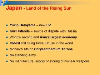 Japan - Land of the Rising Sun