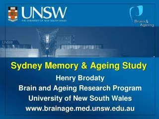 Sydney Memory &amp; Ageing Study