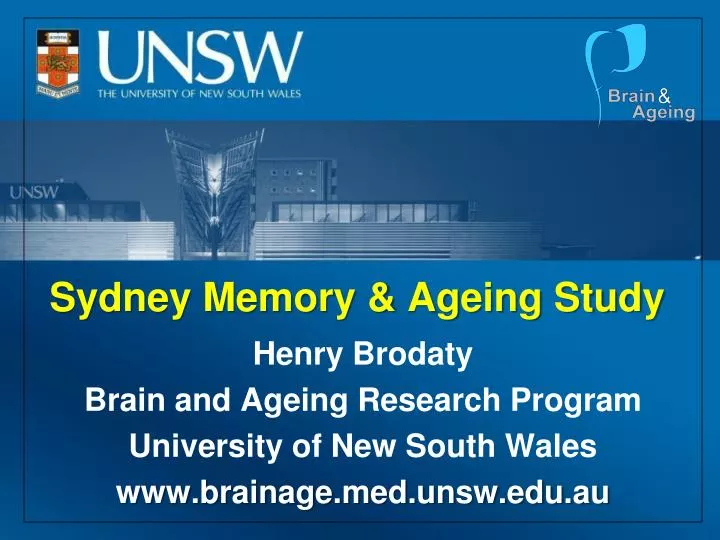 sydney memory ageing study