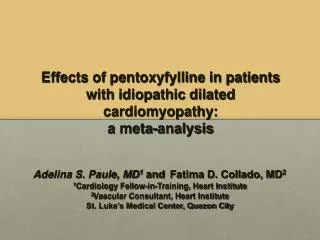 Effects of pentoxyfylline in patients with idiopathic dilated cardiomyopathy: a meta-analysis