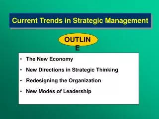 Current Trends in Strategi c M anagement