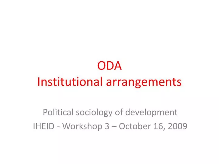oda institutional arrangements