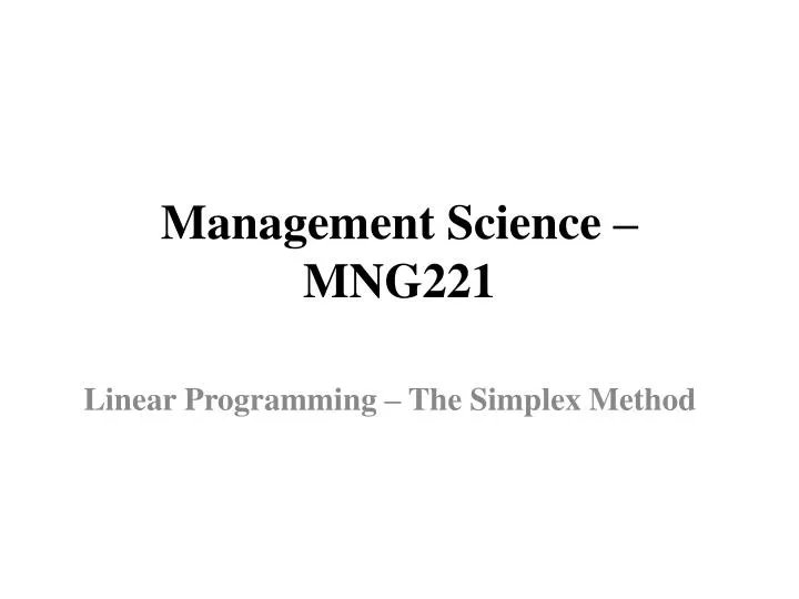 management science mng221