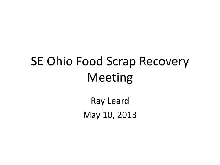 se ohio food scrap recovery meeting