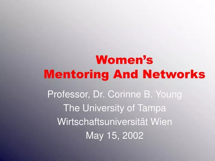 women s mentoring and networks