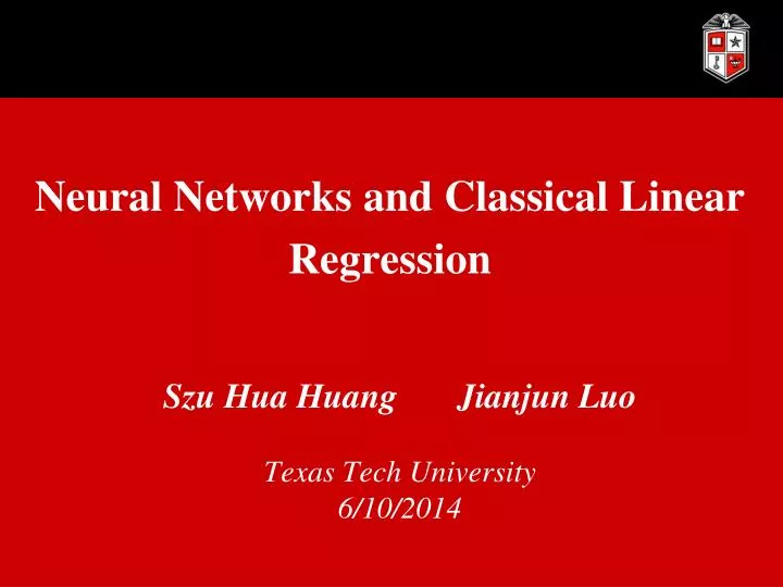 neural networks and classical linear regression
