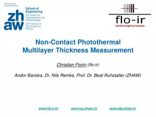Non-Contact Photothermal Multilayer Thickness Measurement