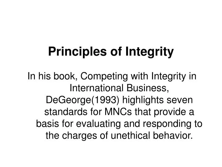 principles of integrity