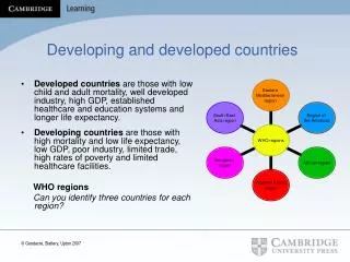 Developing and developed countries