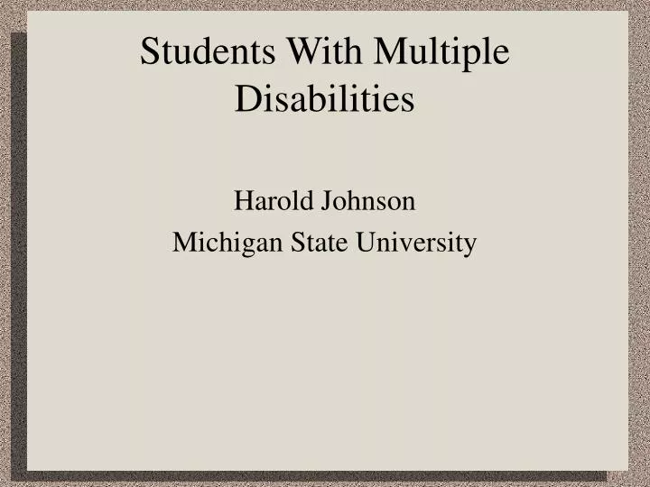 students with multiple disabilities