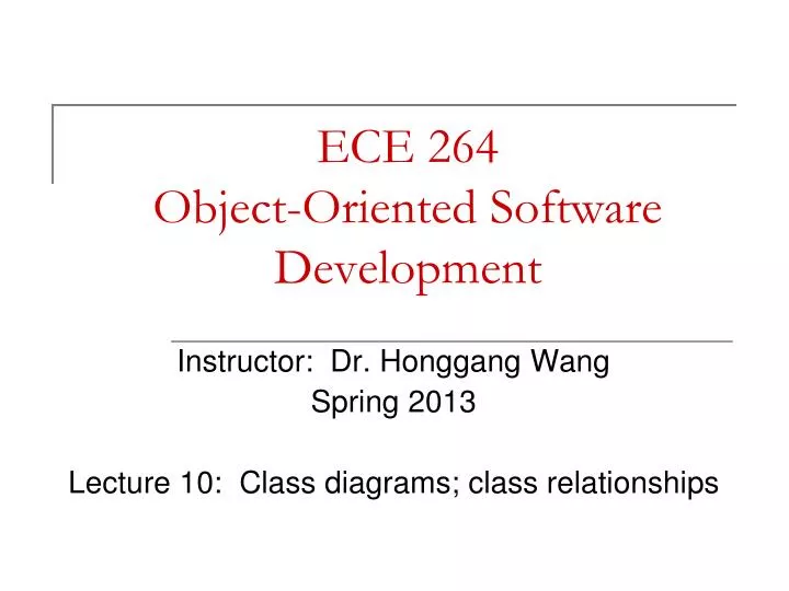 ece 264 object oriented software development