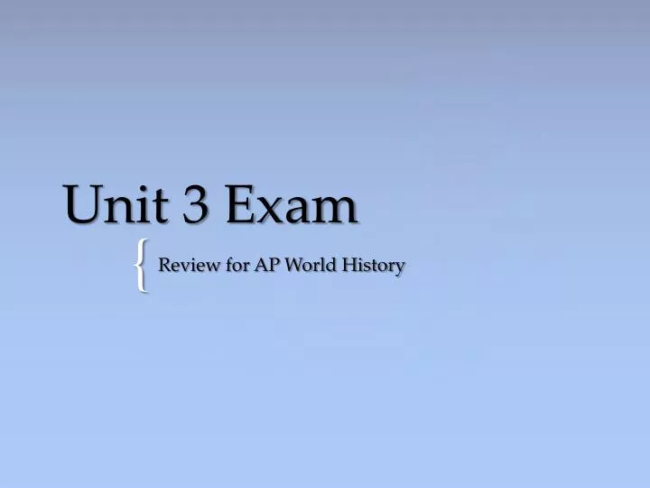 unit 3 exam