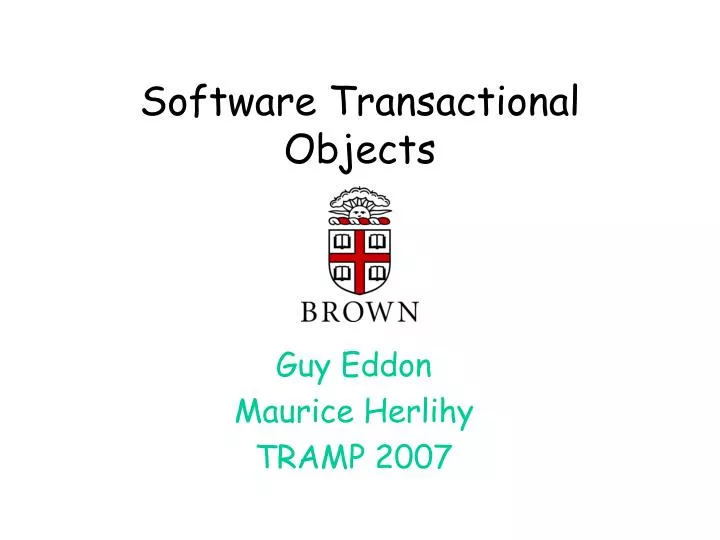 software transactional objects