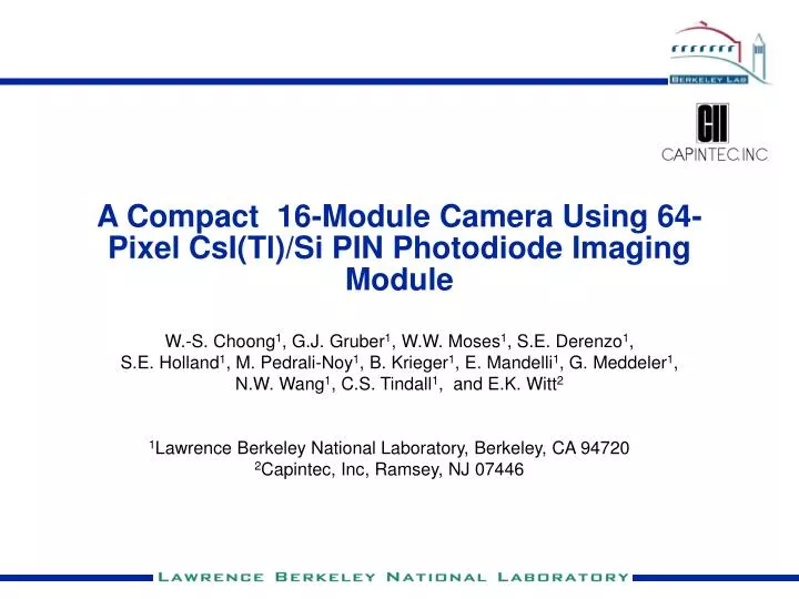 a compact 16 module camera using 64 pixel csi tl si pin photodiode imaging module