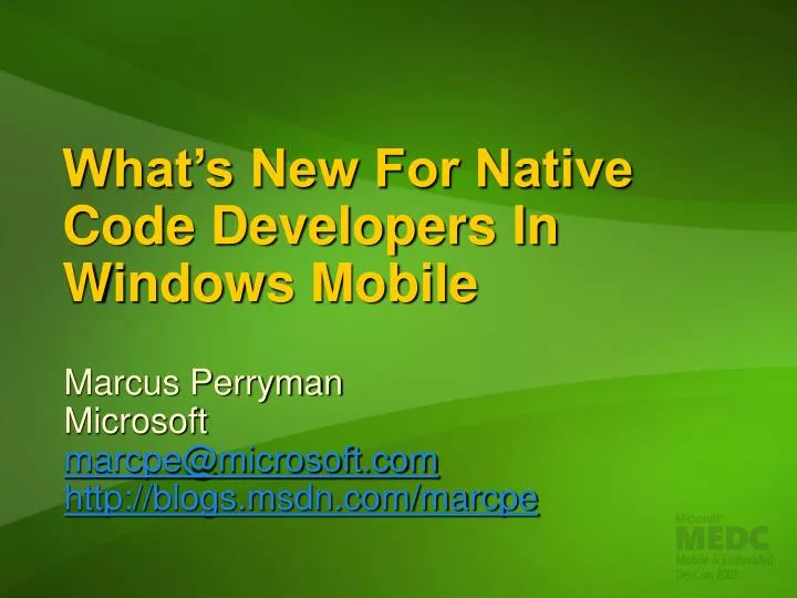 what s new for native code developers in windows mobile