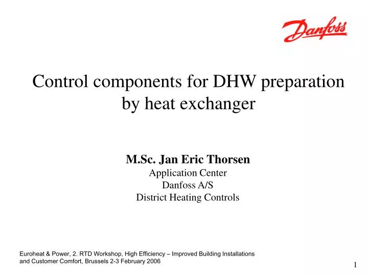 control components for dhw preparation by heat exchanger