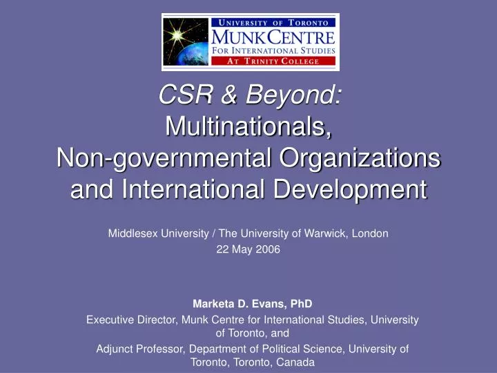 csr beyond multinationals non governmental organizations and international development