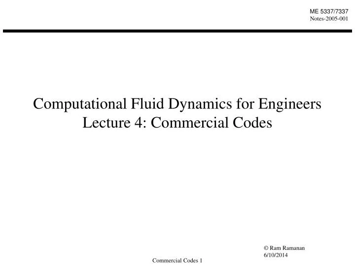computational fluid dynamics for engineers lecture 4 commercial codes