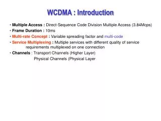 WCDMA : Introduction