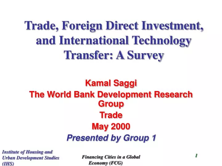 trade foreign direct investment and international technology transfer a survey