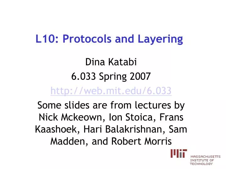 l10 protocols and layering