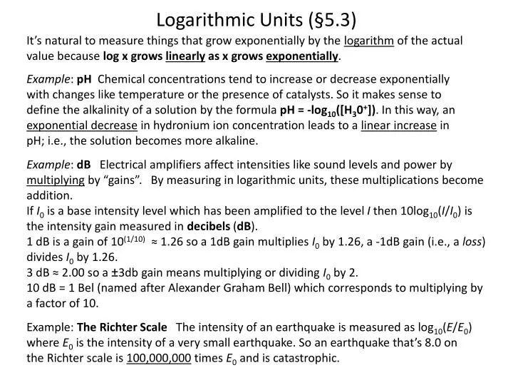 logarithmic units 5 3
