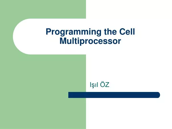 programming the cell multiprocessor