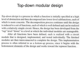 Top-down modular design