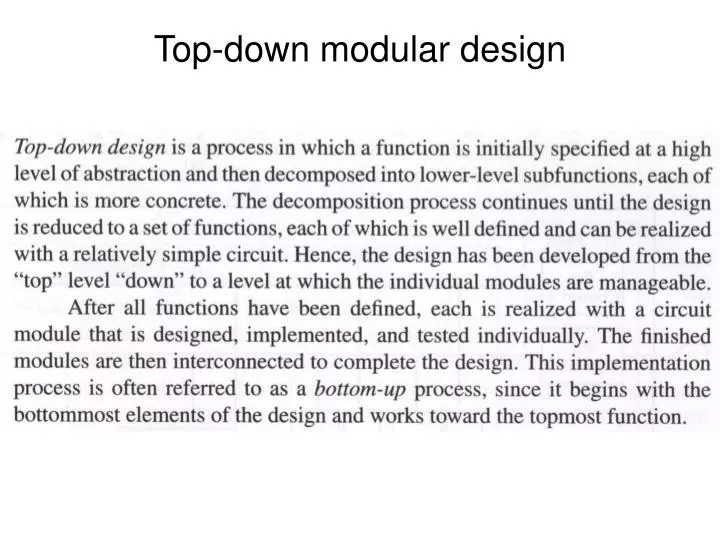 top down modular design