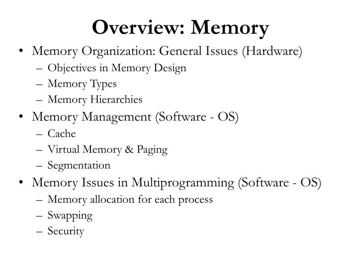 overview memory