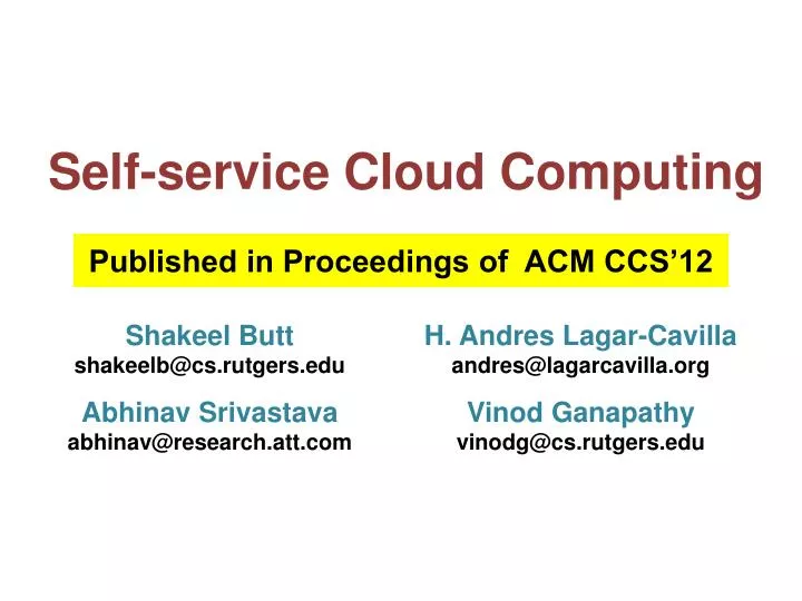self service cloud computing