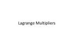 Lagrange Multipliers - slide 1