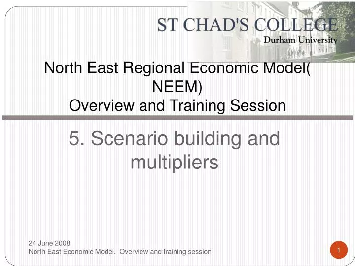 north east regional economic model neem overview and training session