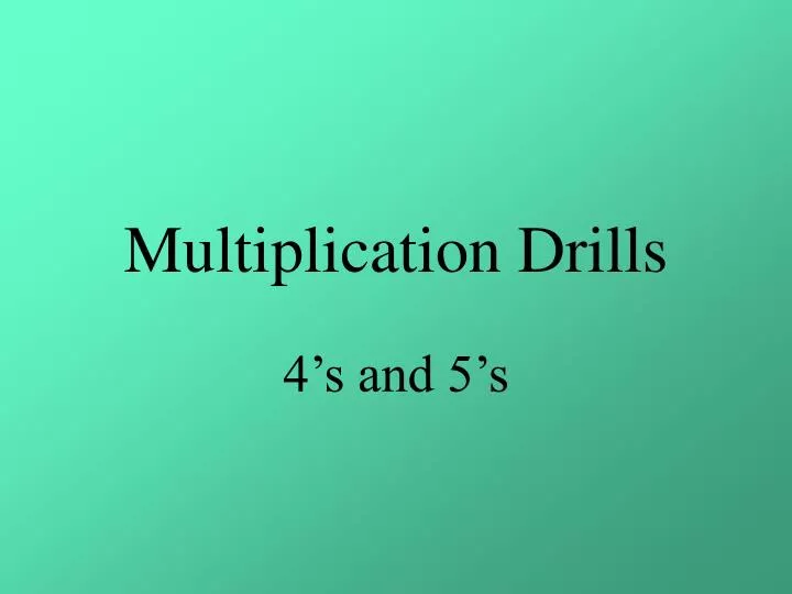 multiplication drills