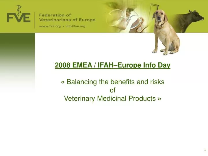 2008 emea ifah europe info day balancing the benefits and risks of veterinary medicinal products