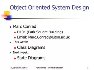 Object Oriented System Design