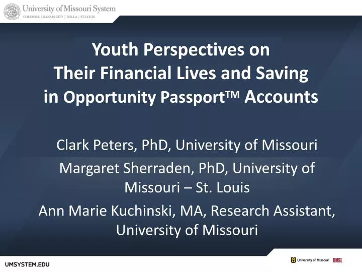 youth perspectives on their financial lives and saving in opportunity passport tm accounts