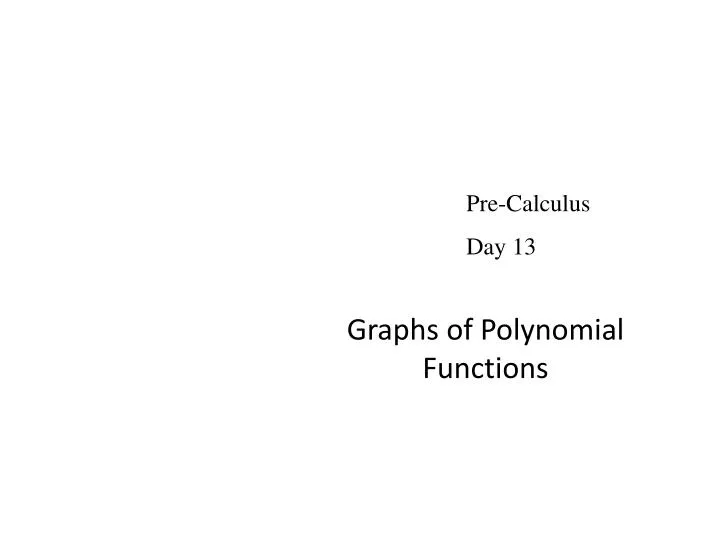 graphs of polynomial functions