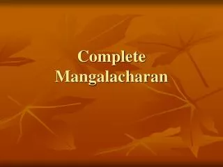 Complete Mangalacharan