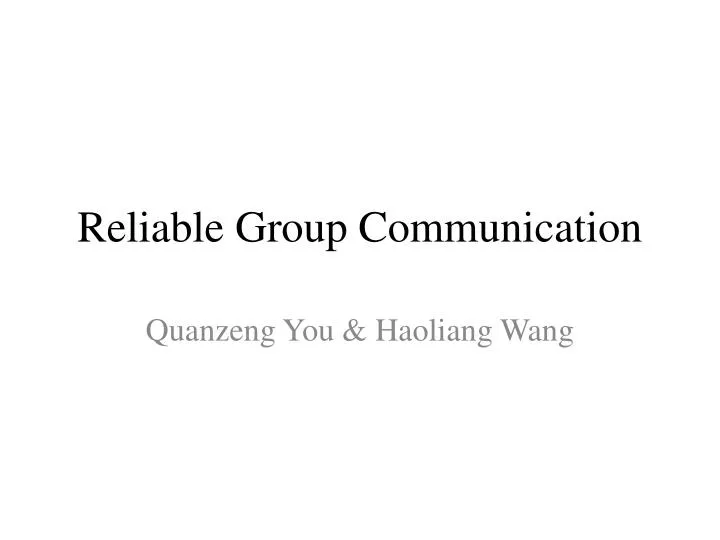 reliable group communication