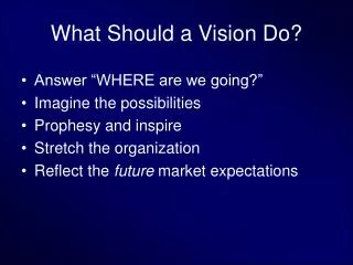What Should a Vision Do?