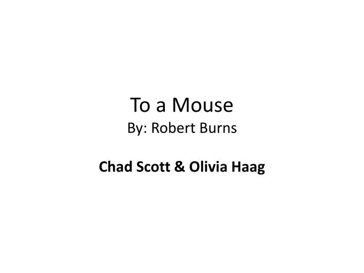 to a mouse by robert burns