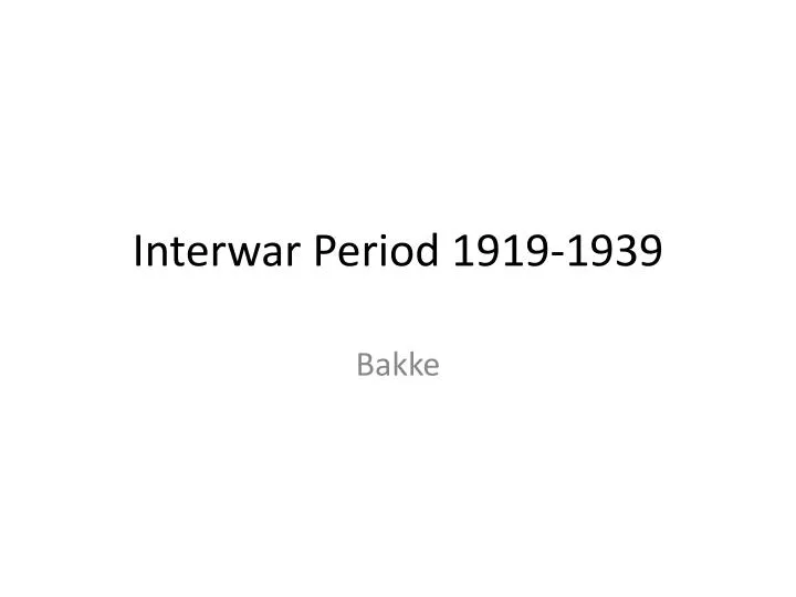 interwar period 1919 1939