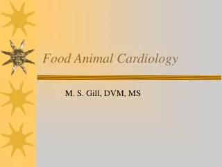 Food Animal Cardiology