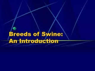 Breeds of Swine: An Introduction