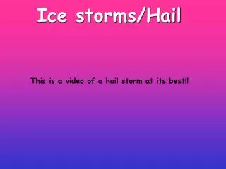 Ice storms/Hail